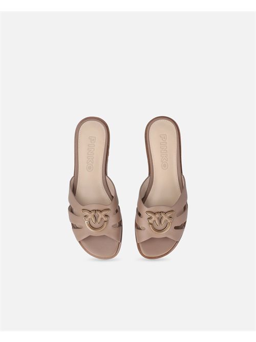 Ciabattine in pelle con logo Love Birds PINKO | SD0463P001L15